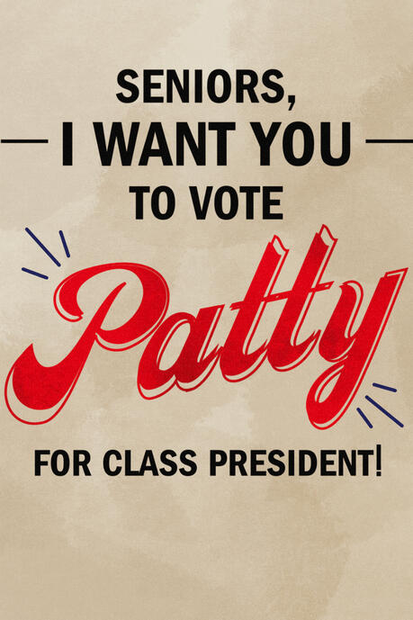 as the assistant on this show, I was responsible for creating all of the poster and banner prints as dressing items. this is only one of many.